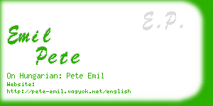 emil pete business card